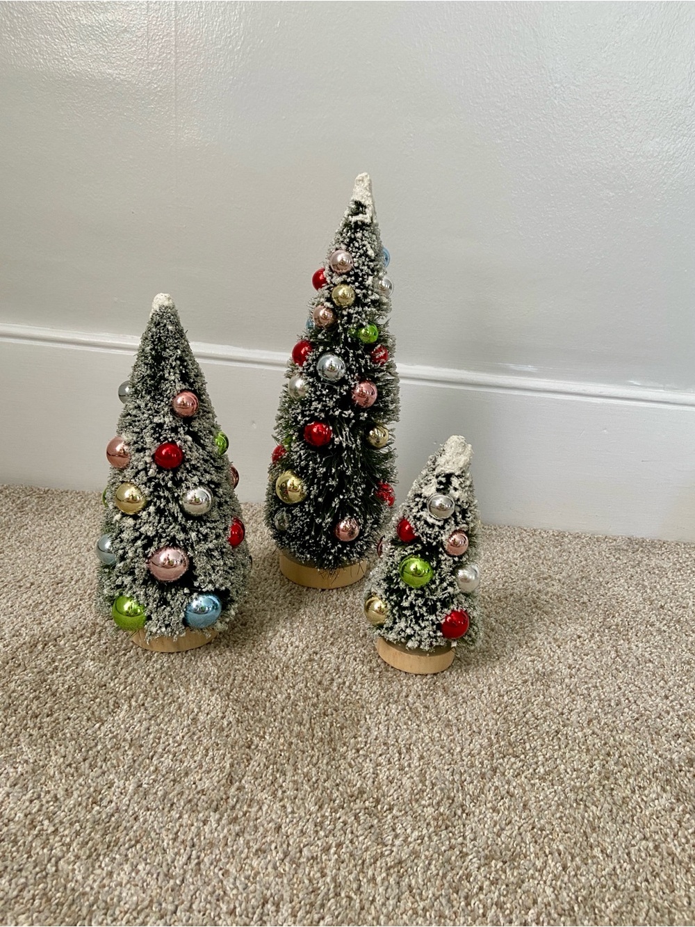 Threshold Ornament Bottlebrush Trees - Set of 3 Christmas Trees